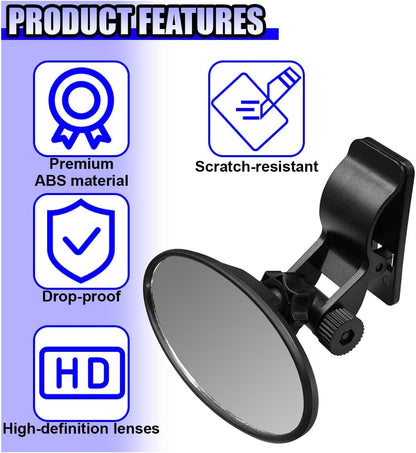 Car Mirror for Baby, Clip-on Wide Angle Rear View Convex Mirrors, Car Seat Mirror for Baby Rear Facing, 360° Adjustable Car Seat Mirrors for Viewing Infant Toddler Child (Sucker)