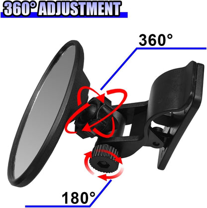 Car Mirror for Baby, Clip-on Wide Angle Rear View Convex Mirrors, Car Seat Mirror for Baby Rear Facing, 360° Adjustable Car Seat Mirrors for Viewing Infant Toddler Child (Sucker)