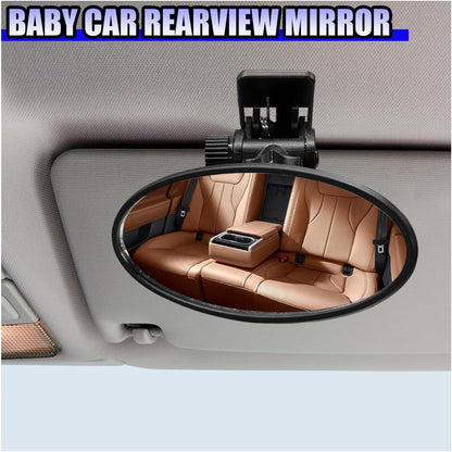 Car Mirror for Baby, Clip-on Wide Angle Rear View Convex Mirrors, Car Seat Mirror for Baby Rear Facing, 360° Adjustable Car Seat Mirrors for Viewing Infant Toddler Child (Sucker)