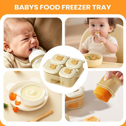 Food Freezer Tray with Lid Child Meat Puree Container