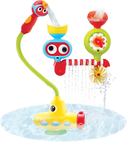Submarine Spray Station Kids Bath Toy (Ages 2+) Mold-Free, Wall-Mounted, Battery-Operated Shower Head & Spin N Sprinkle Set for Fun Baby Bathtime Play with Magical Water Effects