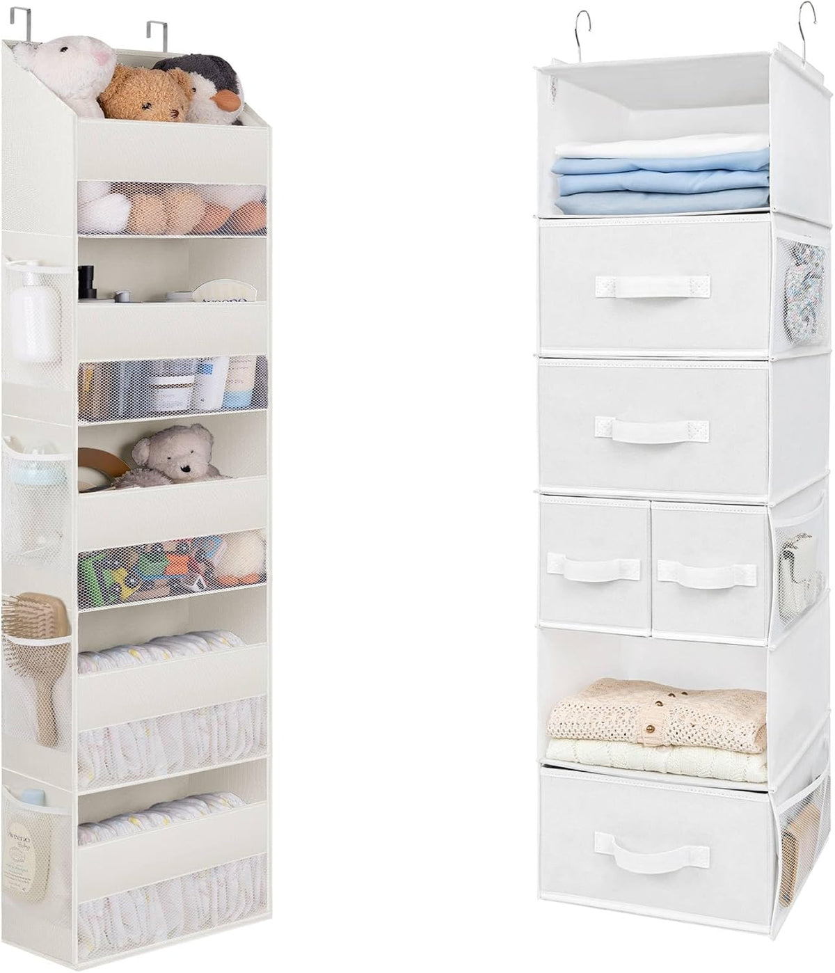 Bundle of 1-Pack Behind Door Storage & 1-Pack Hanging Storgae Organizer for Closet