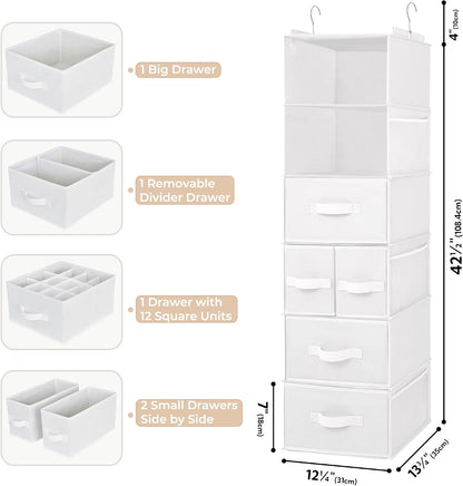 Bundle of 1-Pack Behind Door Storage & 1-Pack Hanging Storgae Organizer for Closet