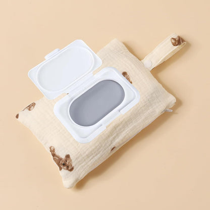 Baby Wipe Holder Portable Wipe Dispenser Strollers Storage Bag Container Double Layer Travel Carry Case for Diapers