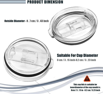 Tumbler Lids Spillproof for 20oz 30oz Yeti and More Cooler Cup, Splash Resistant Lids for Tumbler/For Yeti/Ozark Trails and More, Splash Proof Open - Close Slide Lid, Straw Friendly (20 oz)