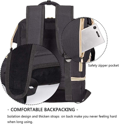 DiaperBreast Pump Backpack - Cooler and Moistureproof Bag Double Layer for Mother Outdoor Working Backpack with USB Charging Port, Large (Pink)