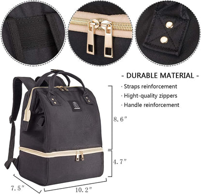 DiaperBreast Pump Backpack - Cooler and Moistureproof Bag Double Layer for Mother Outdoor Working Backpack with USB Charging Port, Large (Pink)