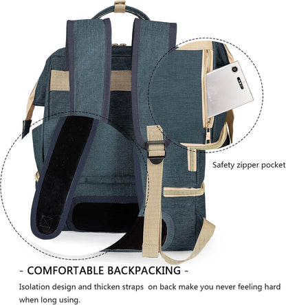 DiaperBreast Pump Backpack - Cooler and Moistureproof Bag Double Layer for Mother Outdoor Working Backpack with USB Charging Port, Large (Pink)