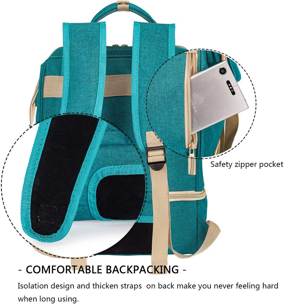 DiaperBreast Pump Backpack - Cooler and Moistureproof Bag Double Layer for Mother Outdoor Working Backpack with USB Charging Port, Large (Pink)