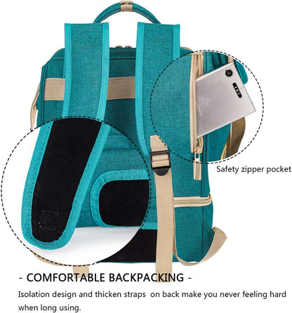 DiaperBreast Pump Backpack - Cooler and Moistureproof Bag Double Layer for Mother Outdoor Working Backpack with USB Charging Port, Large (Pink)