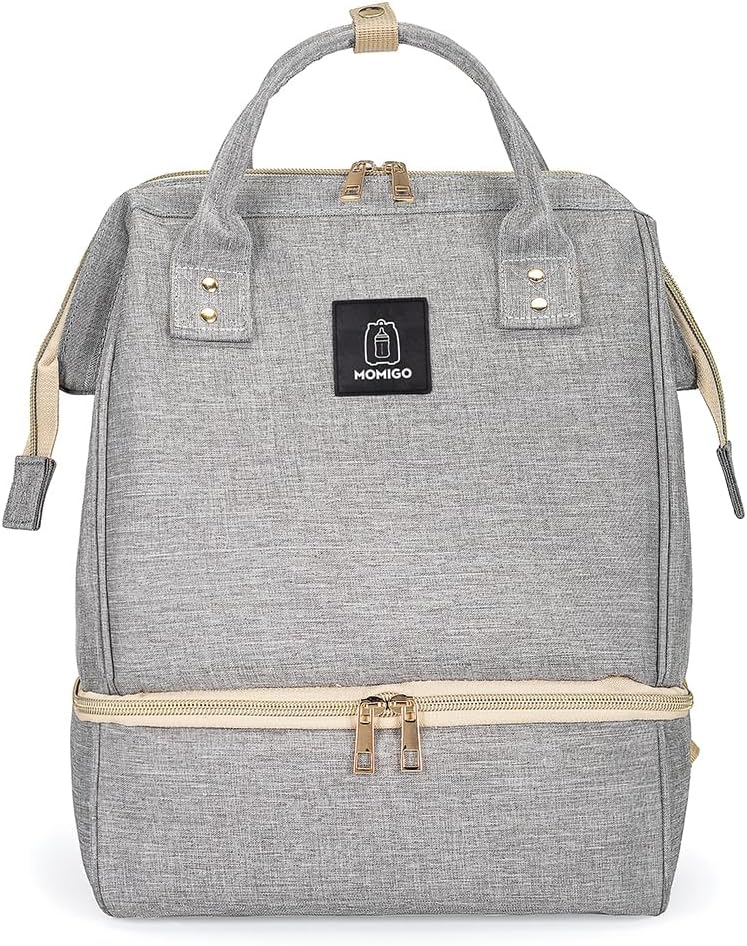 DiaperBreast Pump Backpack - Cooler and Moistureproof Bag Double Layer for Mother Outdoor Working Backpack with USB Charging Port, Large (Pink)
