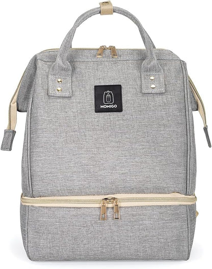 DiaperBreast Pump Backpack - Cooler and Moistureproof Bag Double Layer for Mother Outdoor Working Backpack with USB Charging Port, Large (Pink)