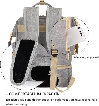 DiaperBreast Pump Backpack - Cooler and Moistureproof Bag Double Layer for Mother Outdoor Working Backpack with USB Charging Port, Large (Pink)