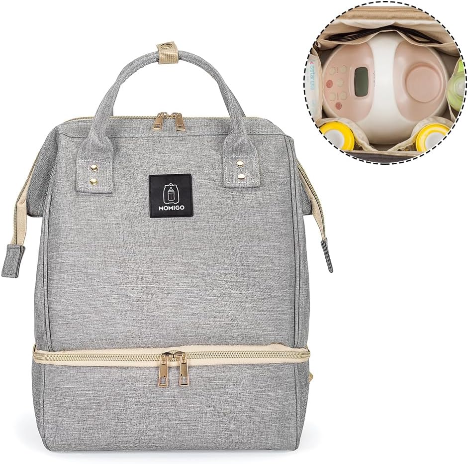 DiaperBreast Pump Backpack - Cooler and Moistureproof Bag Double Layer for Mother Outdoor Working Backpack with USB Charging Port, Large (Pink)