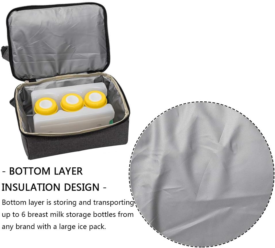 DiaperBreast Pump Backpack - Cooler and Moistureproof Bag Double Layer for Mother Outdoor Working Backpack with USB Charging Port, Large (Pink)
