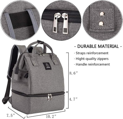 DiaperBreast Pump Backpack - Cooler and Moistureproof Bag Double Layer for Mother Outdoor Working Backpack with USB Charging Port, Large (Pink)