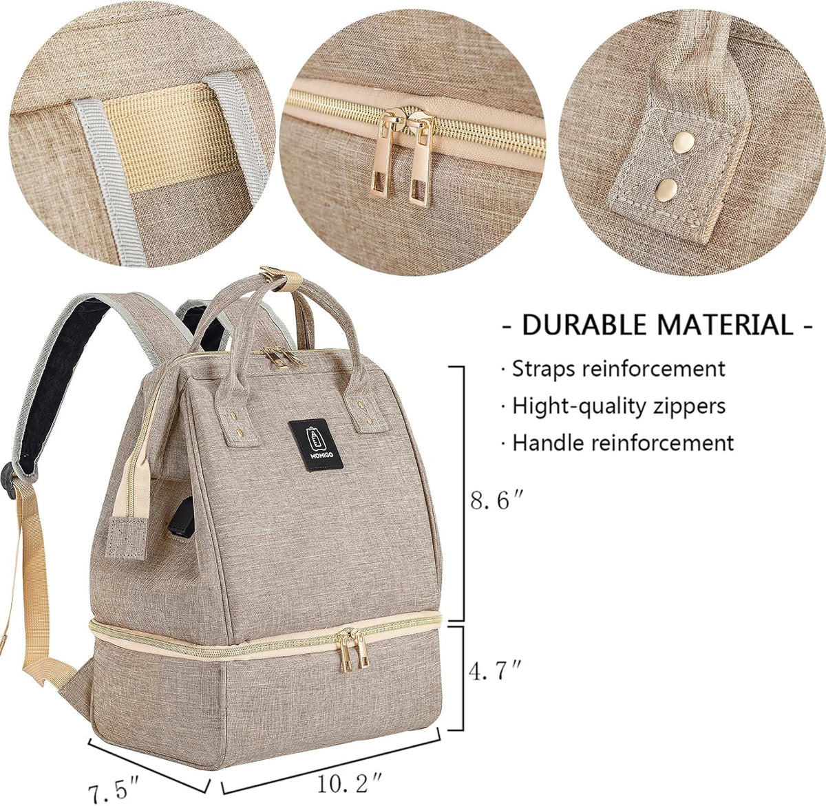 DiaperBreast Pump Backpack - Cooler and Moistureproof Bag Double Layer for Mother Outdoor Working Backpack with USB Charging Port, Large (Pink)