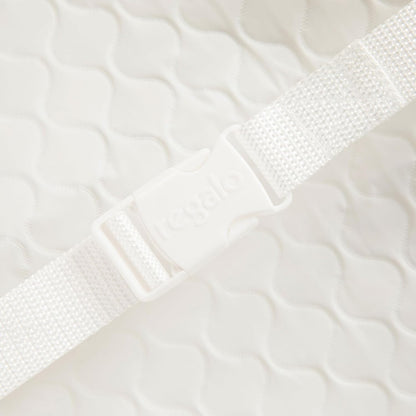 Baby Basics Changing Pad with Non-Slip Grip System, Waterproof Diaper Changing Pad for Dresser or Changing Table, Contoured Infant Changing Pad with Safety Strap, White