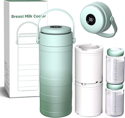 Portable Breast Milk Cooler with Temp Display, 20oz Breast Milk Cooler Travel Bag, 360° All-Round Breastfeeding Essentials Keeps Milk Fresh for 24 Hours, for Mom and Dad