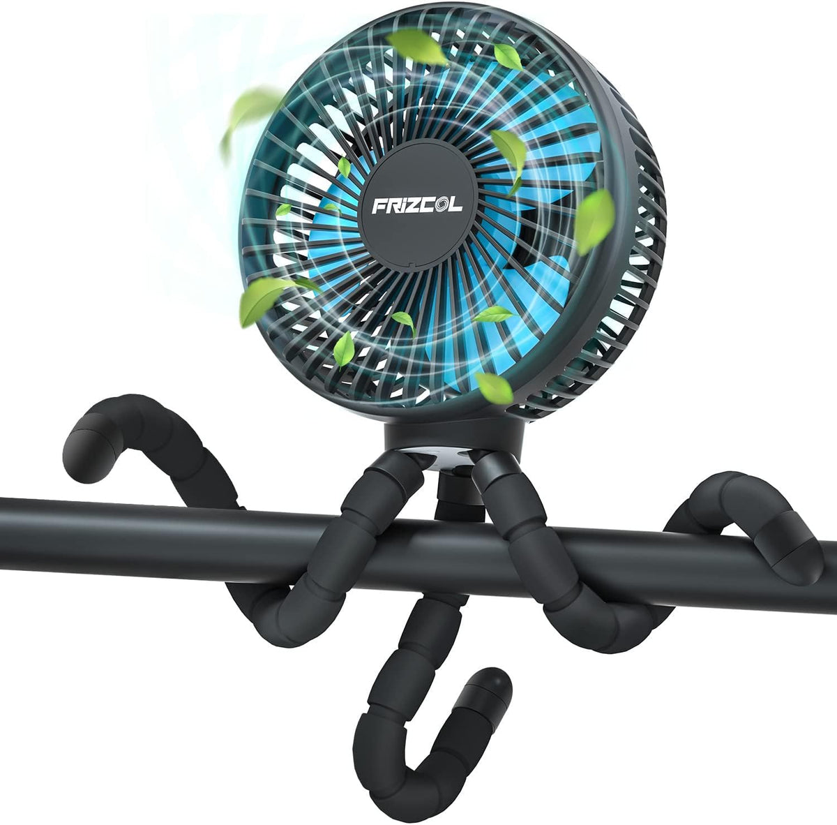 FRIZCOL Stroller Fan for Baby - Portable Fans Rechargeable - Battery Operated Fan(Use for 24Hrs) - Fan for Handheld/Clip On/Car Seat/Desk/Camping