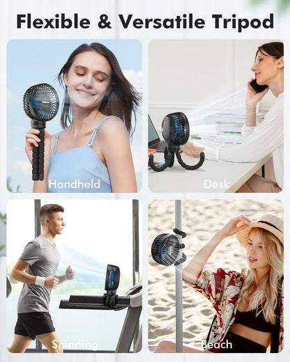 FRIZCOL Stroller Fan for Baby - Portable Fans Rechargeable - Battery Operated Fan(Use for 24Hrs) - Fan for Handheld/Clip On/Car Seat/Desk/Camping