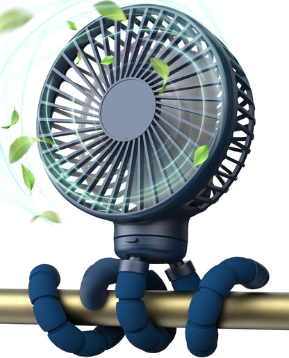 FRIZCOL Stroller Fan for Baby - Portable Fans Rechargeable - Battery Operated Fan(Use for 24Hrs) - Fan for Handheld/Clip On/Car Seat/Desk/Camping