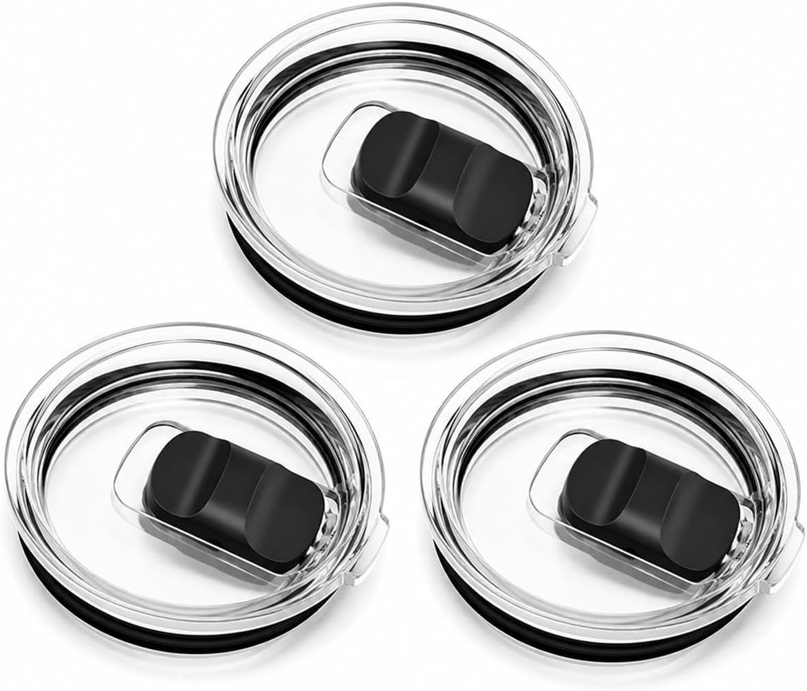 20 oz Tumbler Lids for Yeti, 3 Pack 20oz Magnetic Tumbler Lids, Spill Proof Replacement Slider Cup Lid for YETI 20oz Tumbler, 10oz & 24oz Mug and 10oz Lowball, BPA Free