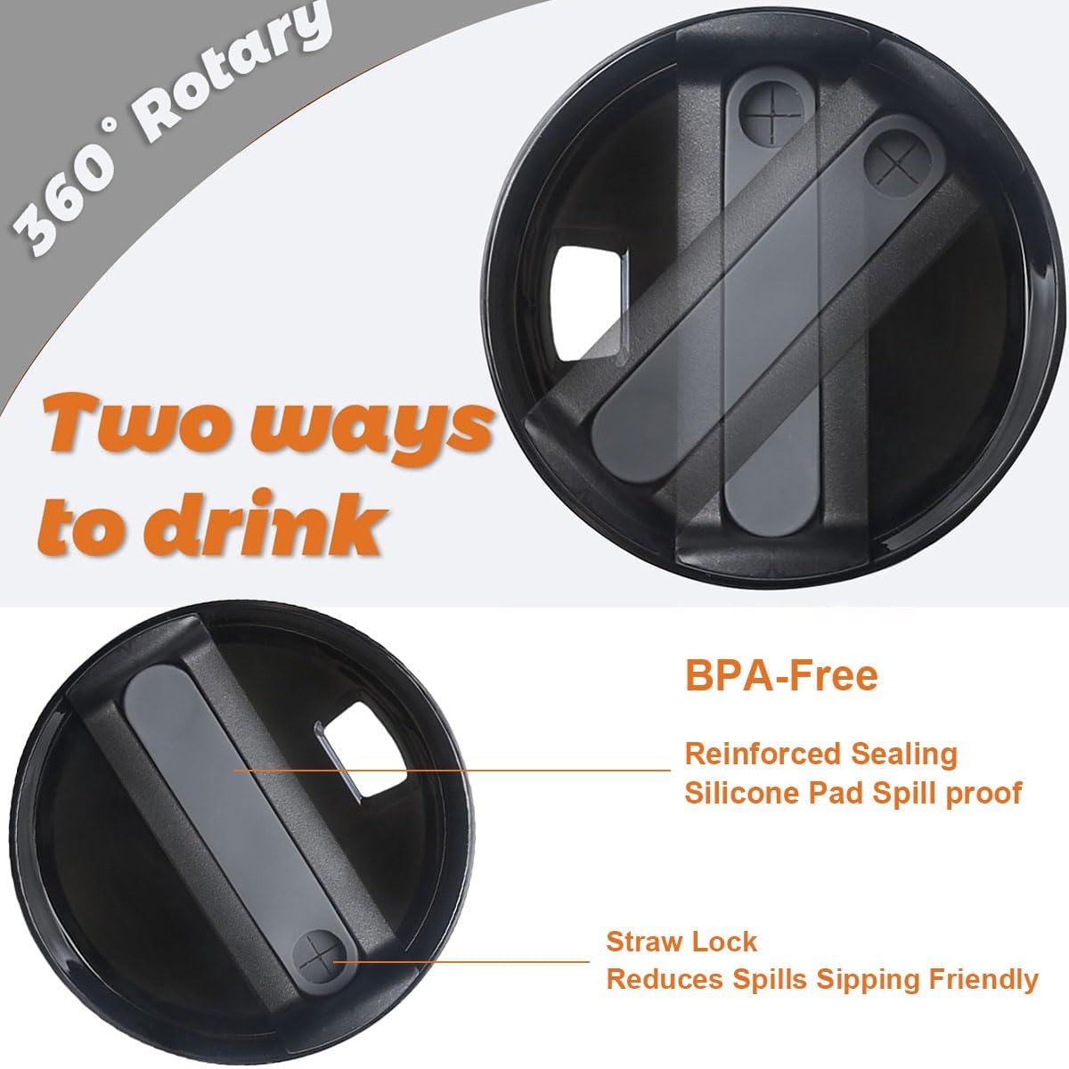 20 oz Tumbler Lids for Yeti, 3 Pack 20oz Magnetic Tumbler Lids, Spill Proof Replacement Slider Cup Lid for YETI 20oz Tumbler, 10oz & 24oz Mug and 10oz Lowball, BPA Free