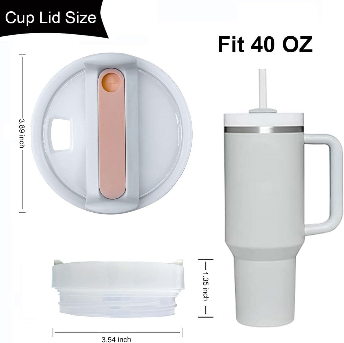 20 oz Tumbler Lids for Yeti, 3 Pack 20oz Magnetic Tumbler Lids, Spill Proof Replacement Slider Cup Lid for YETI 20oz Tumbler, 10oz & 24oz Mug and 10oz Lowball, BPA Free