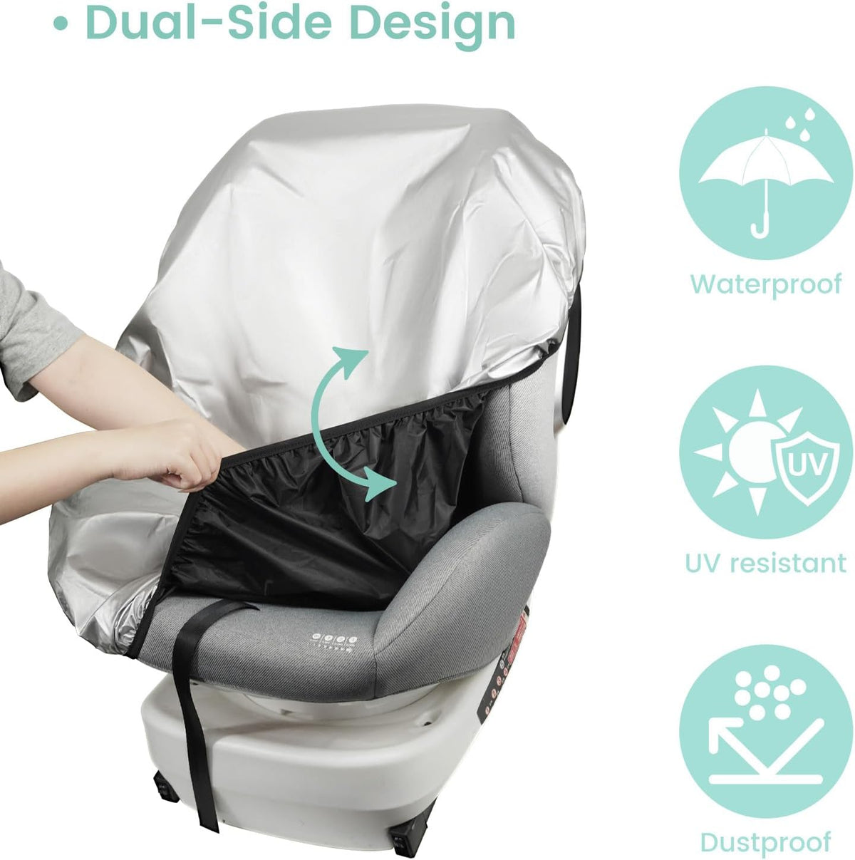 Baby Car Mirror Set, Rotating Shatterproof Mirror for Rear-Facing Babies