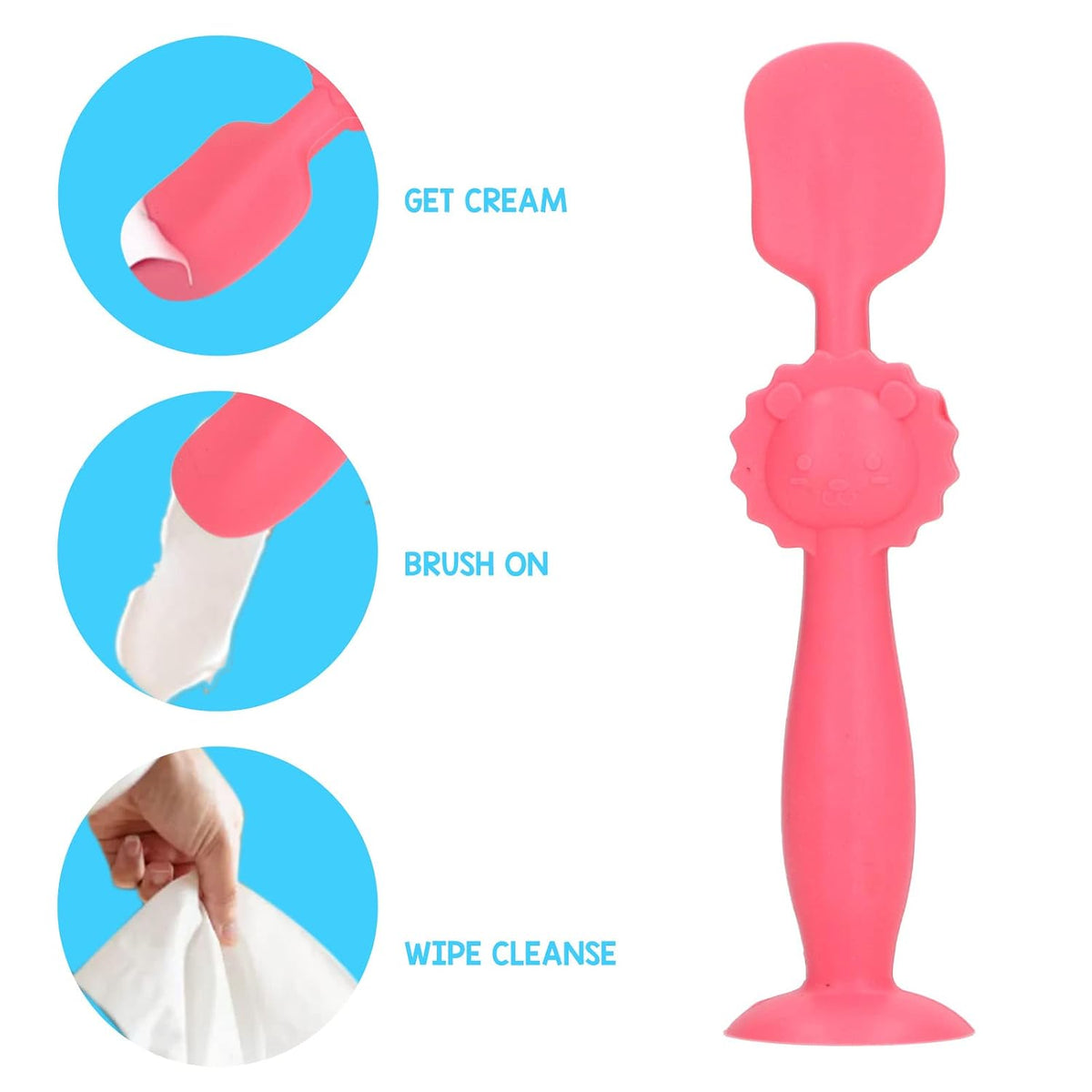 Diaper Cream Spatula, Flexible Silicone Tush Swiper Baby Diaper Cream Brush with Suction Base Baby Butt Paste Spatula Butt Paste Applicator Baby Essentials for Babies, Newborn