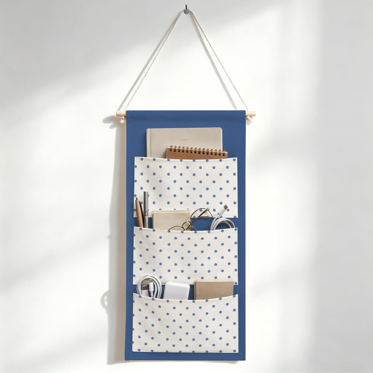 Canvas Wall Hanging Organizer with Pockets Fish Extender Hanging Pouch Dark Floral Door Closet Organizers Fabric Storage Pockets Wall Decoration