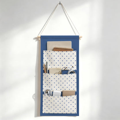Canvas Wall Hanging Organizer with Pockets Fish Extender Hanging Pouch Dark Floral Door Closet Organizers Fabric Storage Pockets Wall Decoration