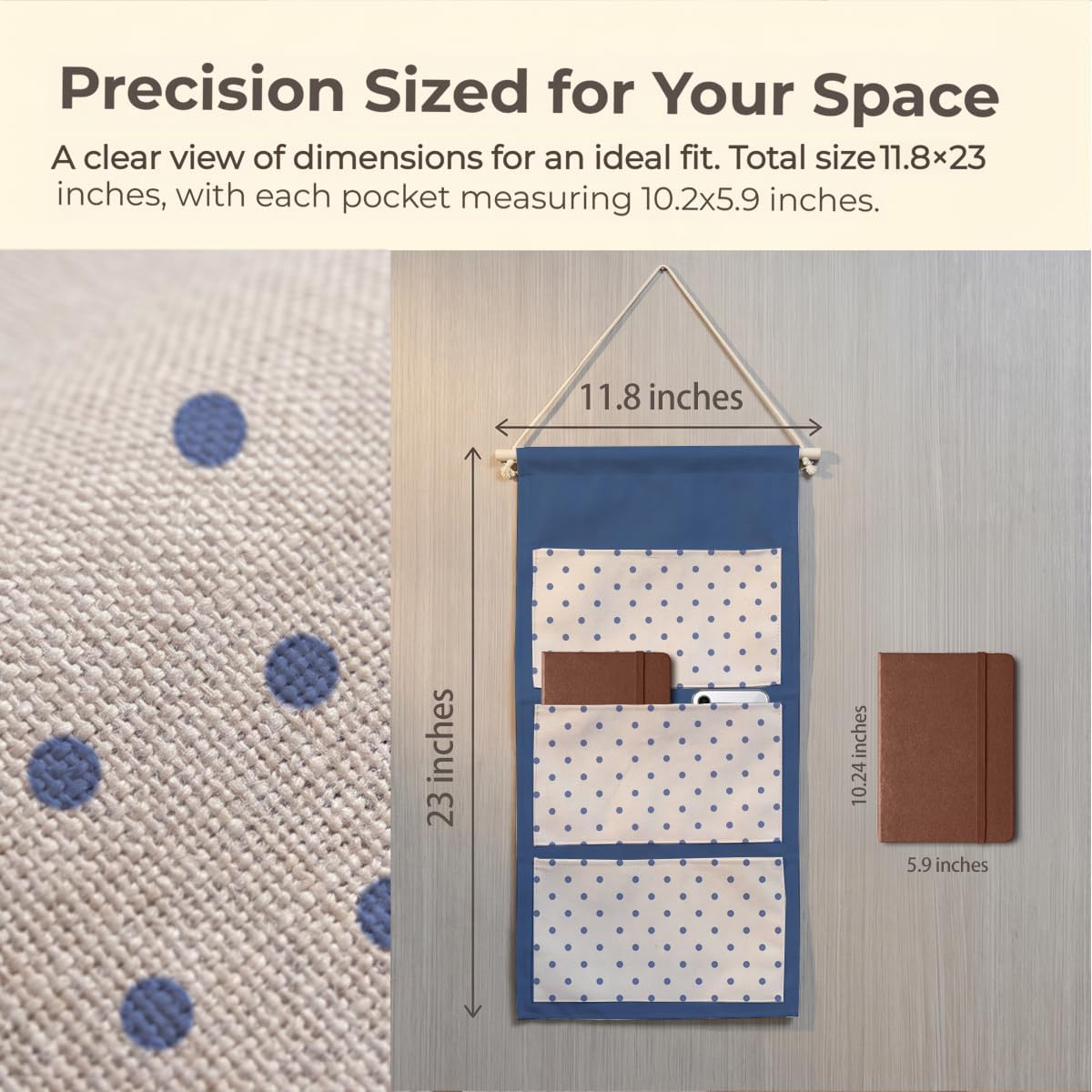 Canvas Wall Hanging Organizer with Pockets Fish Extender Hanging Pouch Dark Floral Door Closet Organizers Fabric Storage Pockets Wall Decoration