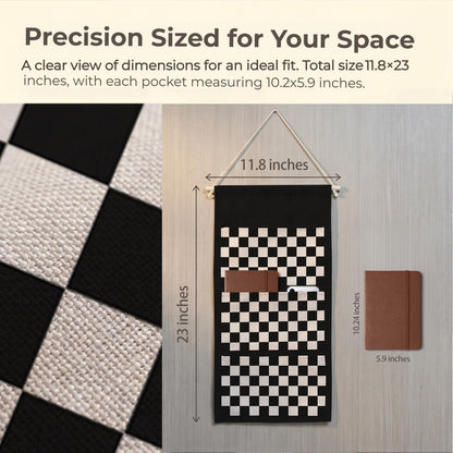 Canvas Wall Hanging Organizer with Pockets Fish Extender Hanging Pouch Dark Floral Door Closet Organizers Fabric Storage Pockets Wall Decoration