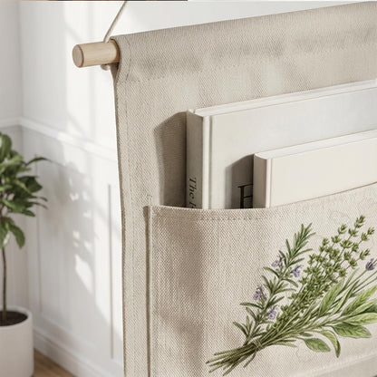 Canvas Wall Hanging Organizer with Pockets Fish Extender Hanging Pouch Dark Floral Door Closet Organizers Fabric Storage Pockets Wall Decoration