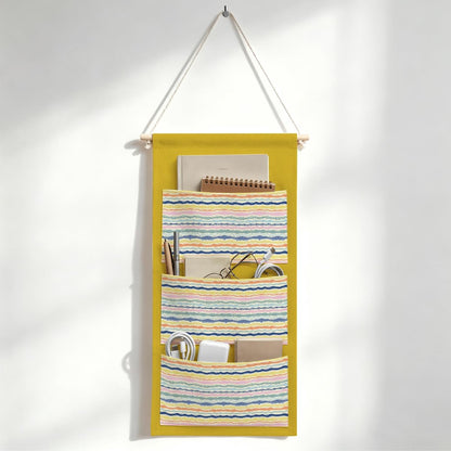 Canvas Wall Hanging Organizer with Pockets Fish Extender Hanging Pouch Dark Floral Door Closet Organizers Fabric Storage Pockets Wall Decoration