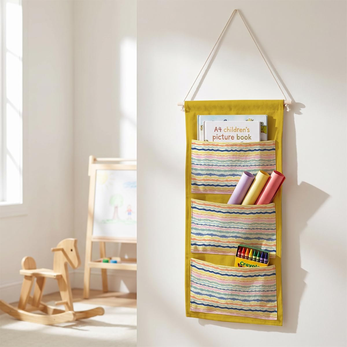 Canvas Wall Hanging Organizer with Pockets Fish Extender Hanging Pouch Dark Floral Door Closet Organizers Fabric Storage Pockets Wall Decoration