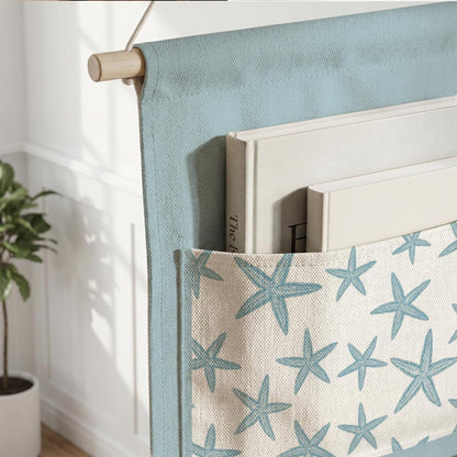 Canvas Wall Hanging Organizer with Pockets Fish Extender Hanging Pouch Dark Floral Door Closet Organizers Fabric Storage Pockets Wall Decoration