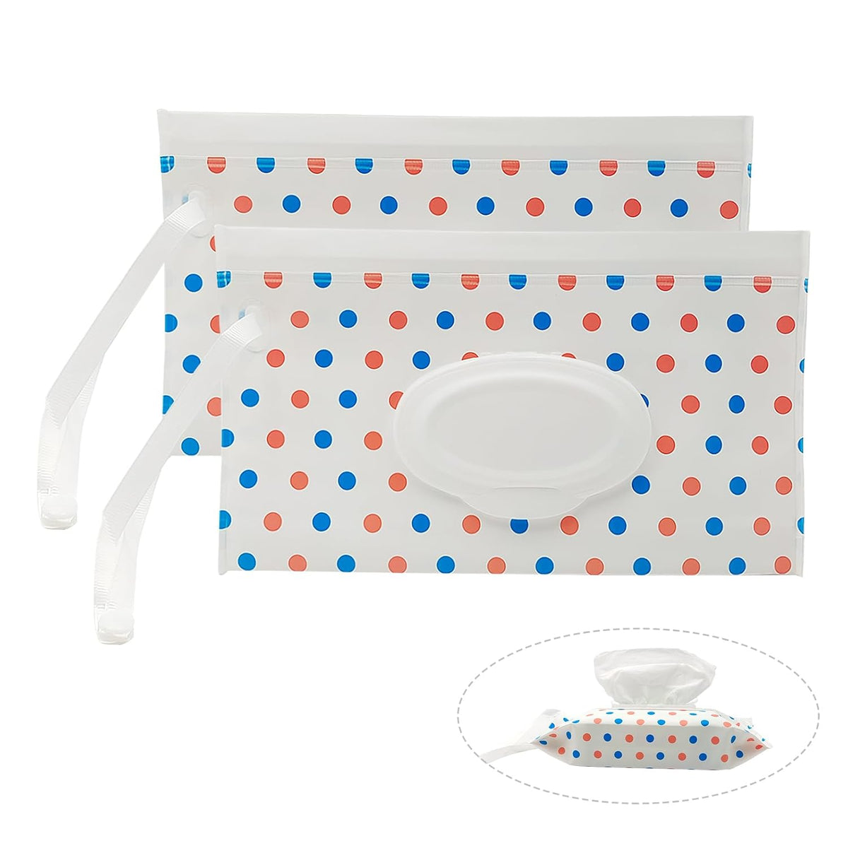 2 Pack Portable Baby Wipes Dispenser Holder Set, Leopard Print Refillable Baby Wipes Container, Wipe Holder, Reusable Travel Wet Wipe Pouch for Diaper Bag Lightweight Travel Wipes Dispenser Cases