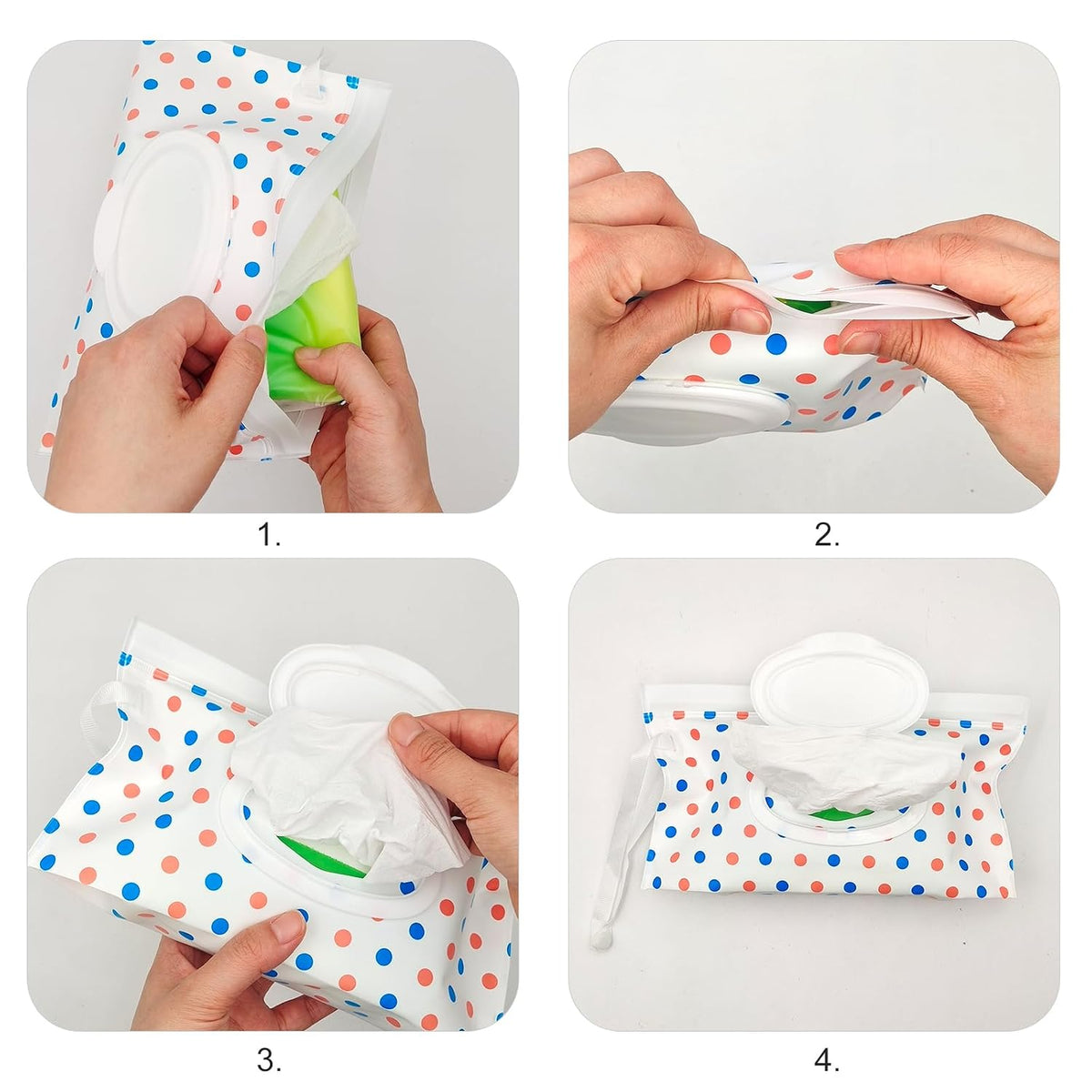 2 Pack Portable Baby Wipes Dispenser Holder Set, Leopard Print Refillable Baby Wipes Container, Wipe Holder, Reusable Travel Wet Wipe Pouch for Diaper Bag Lightweight Travel Wipes Dispenser Cases