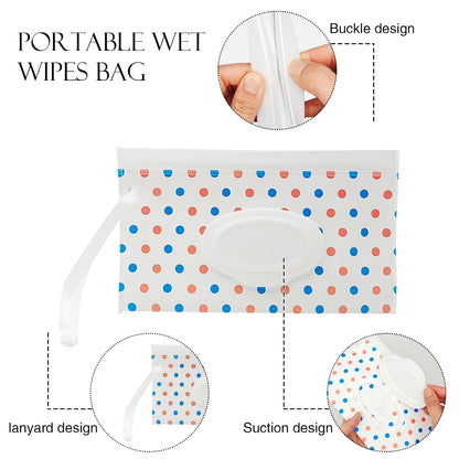 2 Pack Portable Baby Wipes Dispenser Holder Set, Leopard Print Refillable Baby Wipes Container, Wipe Holder, Reusable Travel Wet Wipe Pouch for Diaper Bag Lightweight Travel Wipes Dispenser Cases
