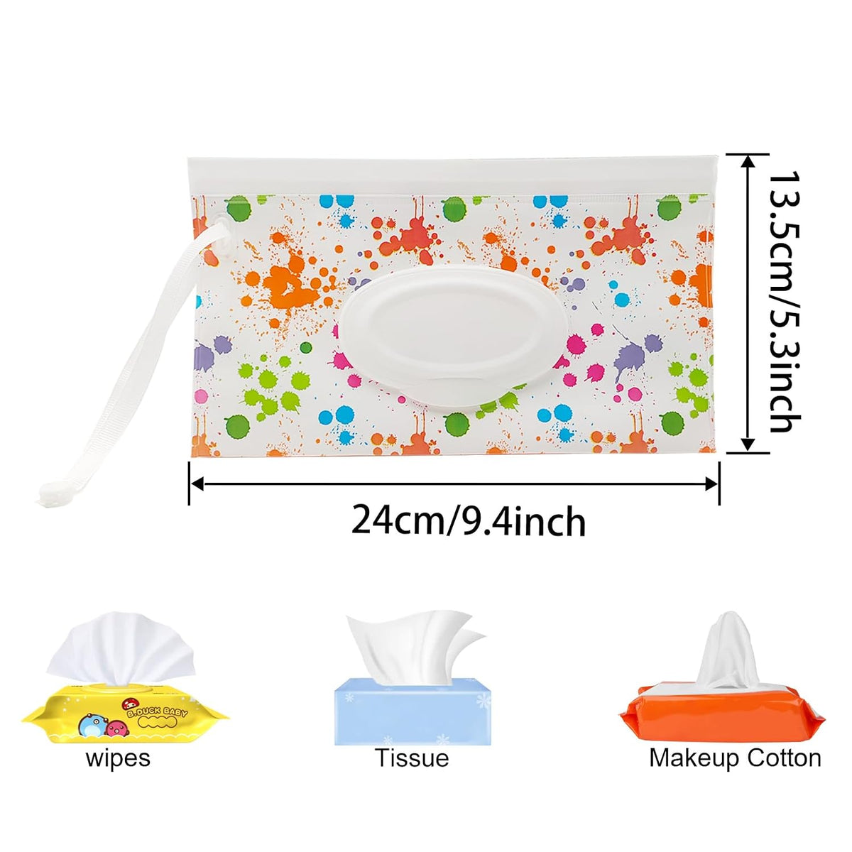 2 Pack Portable Baby Wipes Dispenser Holder Set, Leopard Print Refillable Baby Wipes Container, Wipe Holder, Reusable Travel Wet Wipe Pouch for Diaper Bag Lightweight Travel Wipes Dispenser Cases