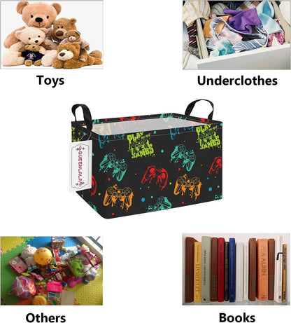 Rectangular Collapsible Laundry Basket with Side Handles, Toys