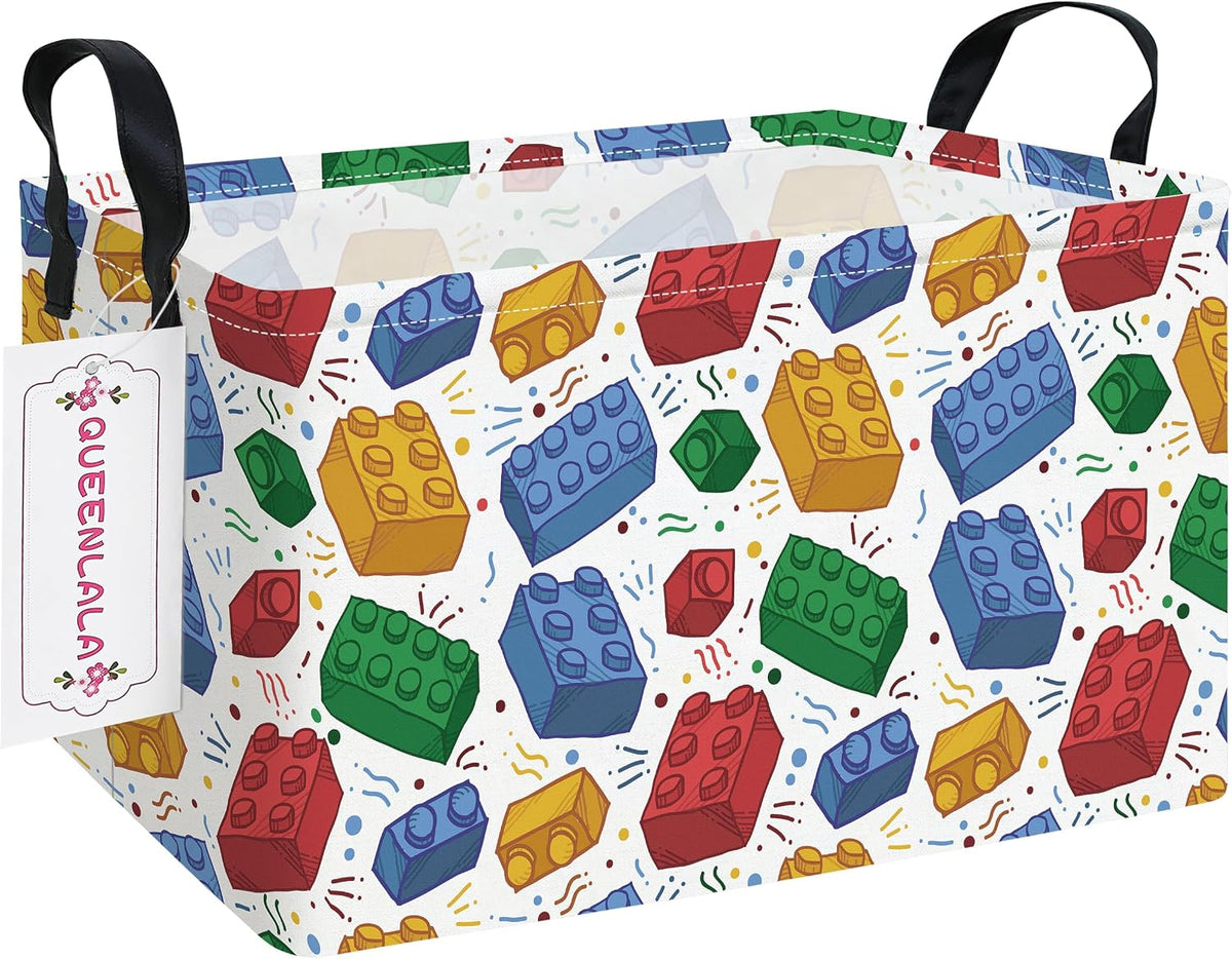 Rectangular Collapsible Laundry Basket with Side Handles, Toys