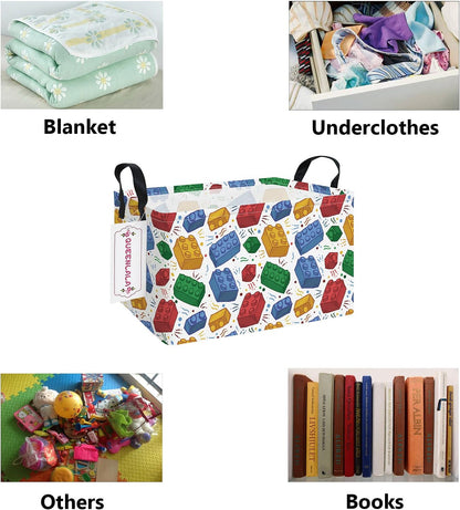Rectangular Collapsible Laundry Basket with Side Handles, Toys