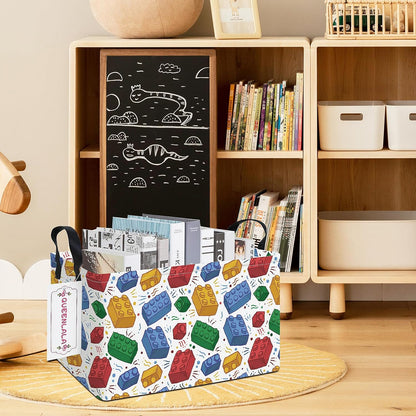 Rectangular Collapsible Laundry Basket with Side Handles, Toys