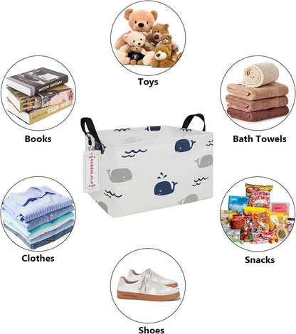 Rectangular Collapsible Laundry Basket with Side Handles, Toys