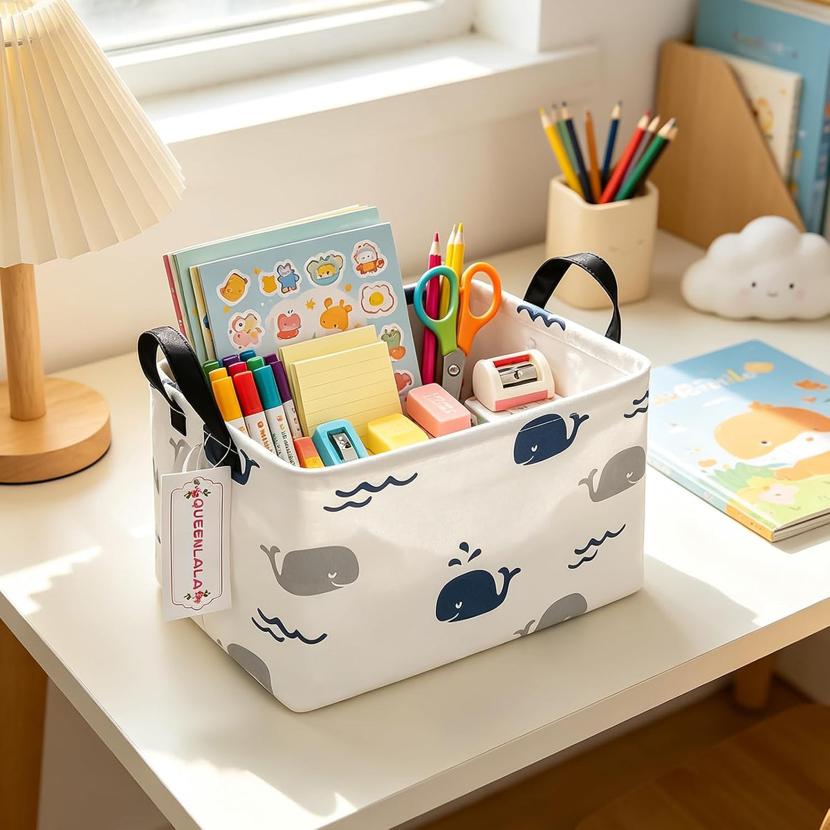 Rectangular Collapsible Laundry Basket with Side Handles, Toys