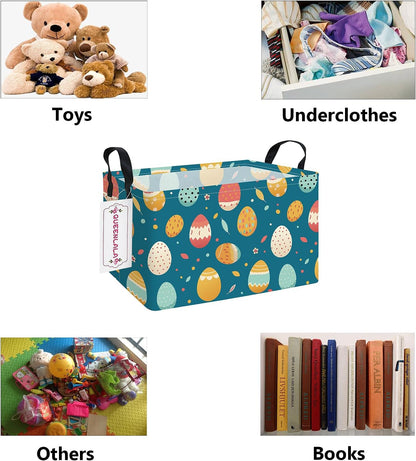Rectangular Collapsible Laundry Basket with Side Handles, Toys